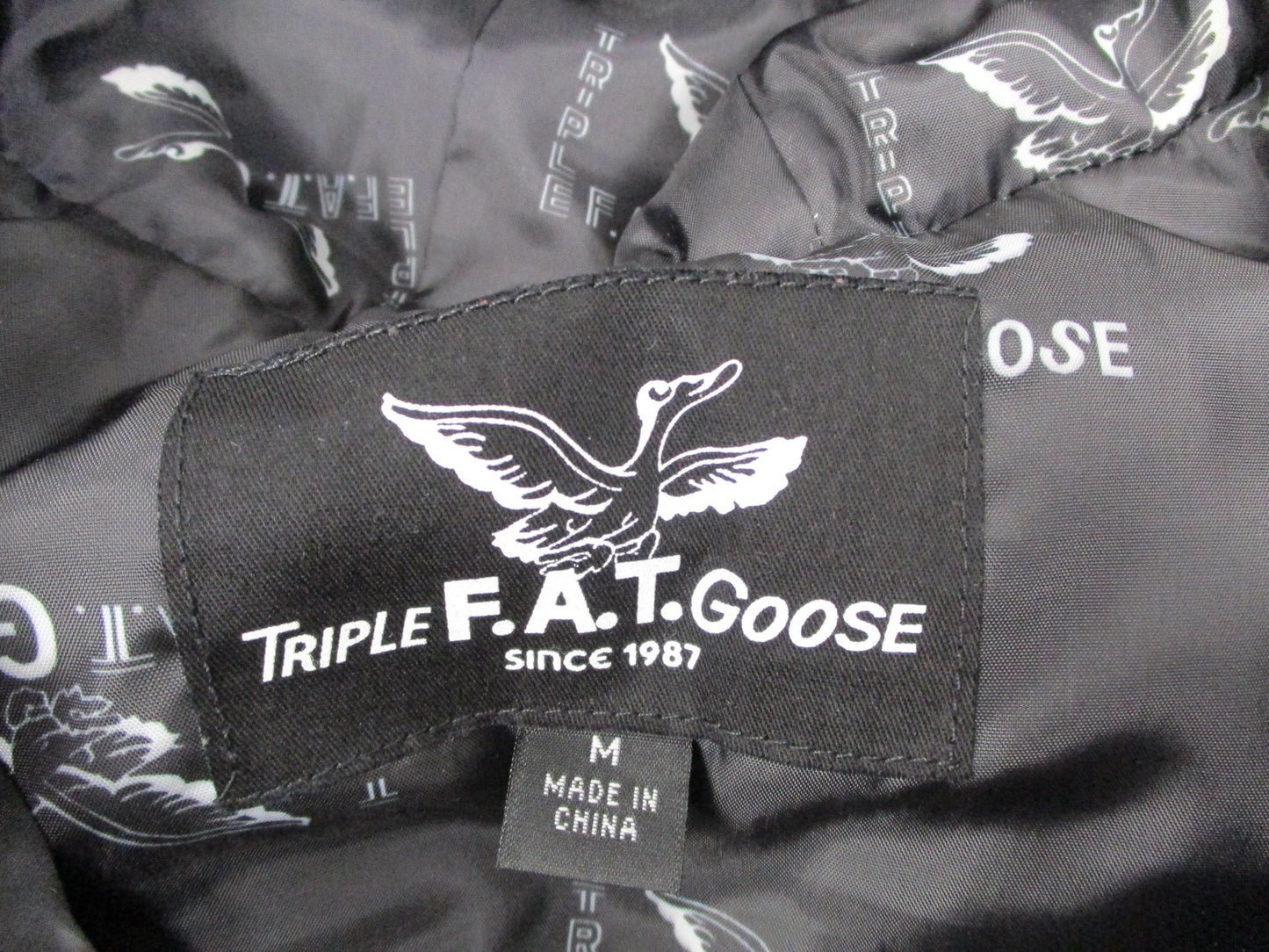 Triple F.A.T. Goose Vest Mens Medium Hooded Puffer Colorblock Quilted Zip4