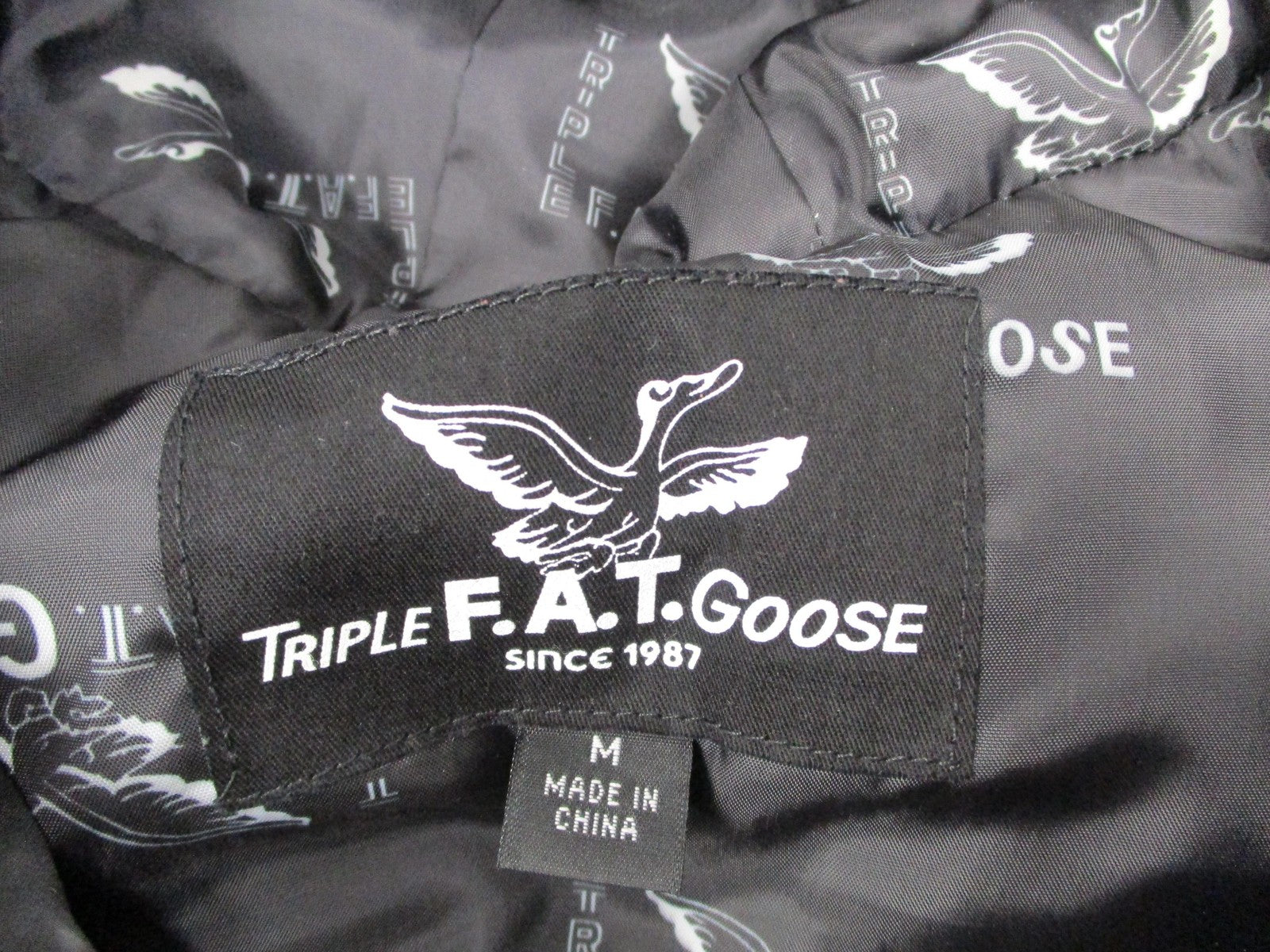 Triple F.A.T. Goose Vest Mens Medium Hooded Puffer Colorblock Quilted Zip4