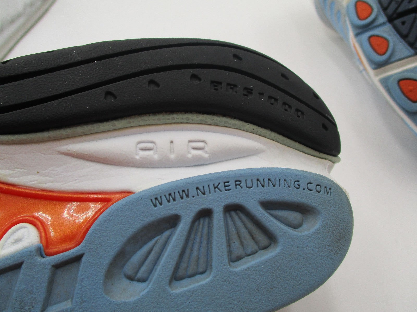 Vintage Nike Zoom Air Structure Shoes Women Sz 9.5 White Blue Orange Running 1T422