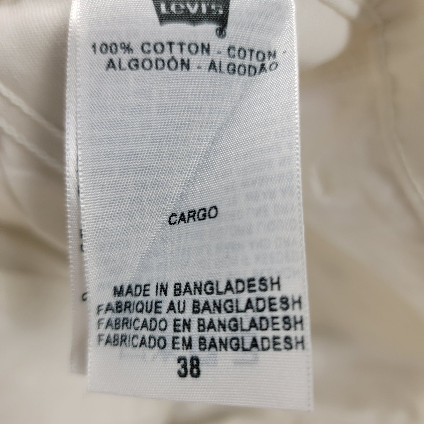 Levi’s Men’s 38 Cargo Shorts White Belted 100% Cotton Utility Pockets Casual2