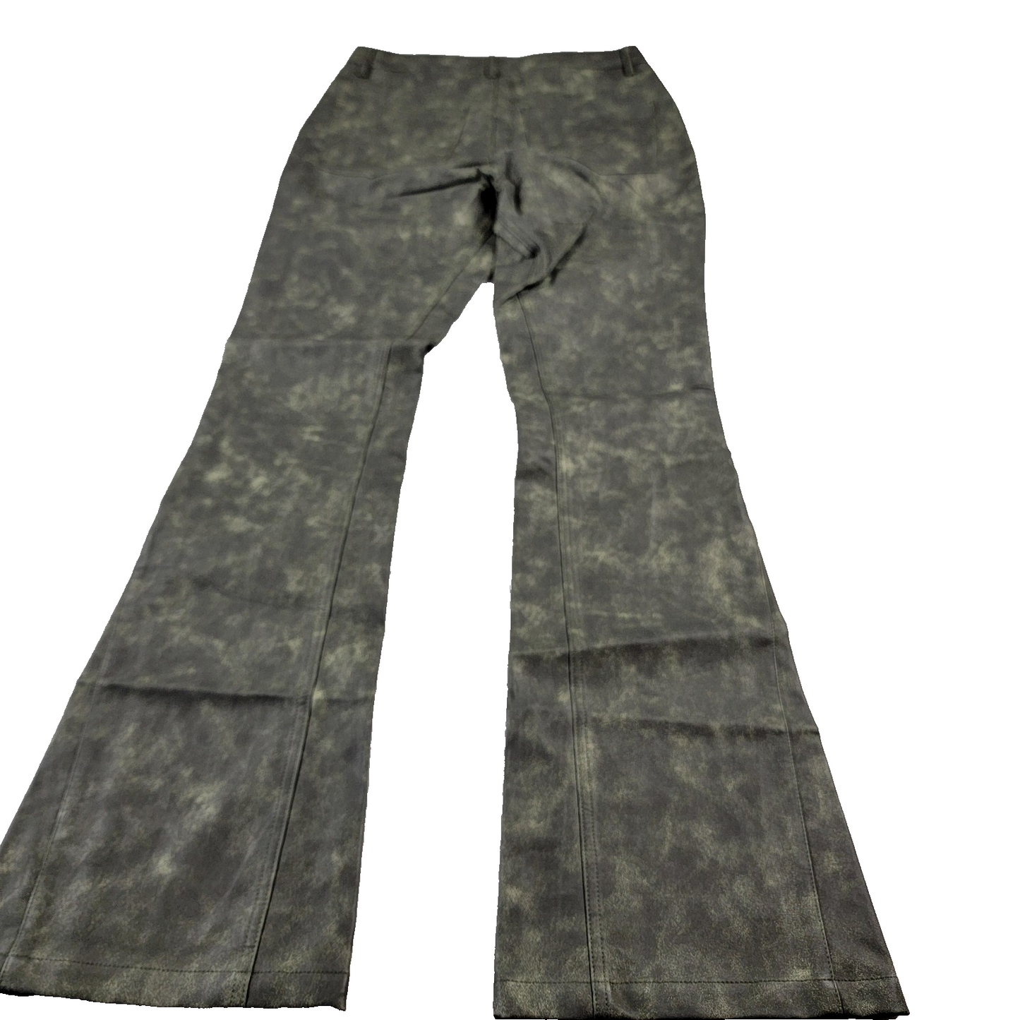 EPTM Pants Womens Small Black Coated Flare Faux Leather Stretch Y2K Style