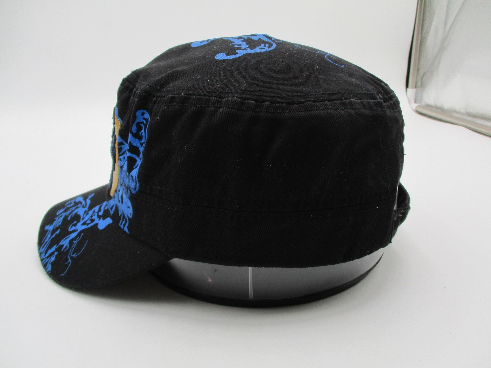 Cross Shield Hat Cap Army Strap Back Mens One Size Black Blue Graphic Studs Y2K3