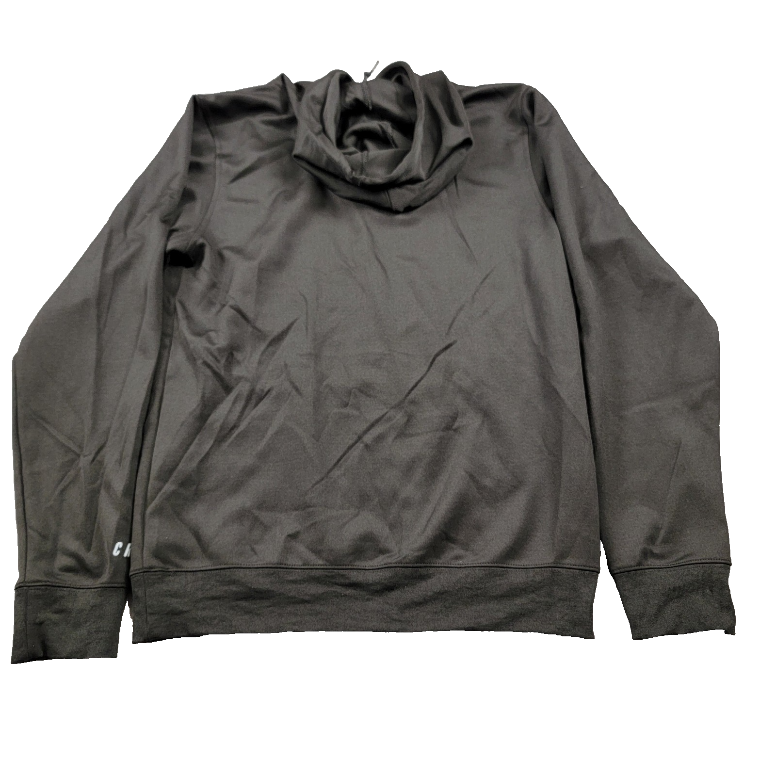 CRISP Black Performance Hoodie Large Stretch Pullover Minor Flaw Polyblend