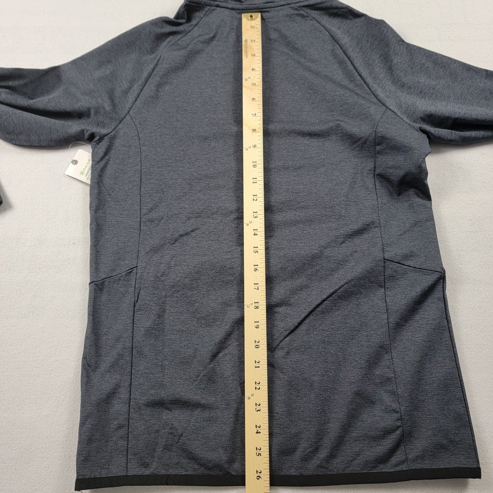 Gaiam Mens 1/4 Zip Slim Fit Hoodie Heather Gray Sz S