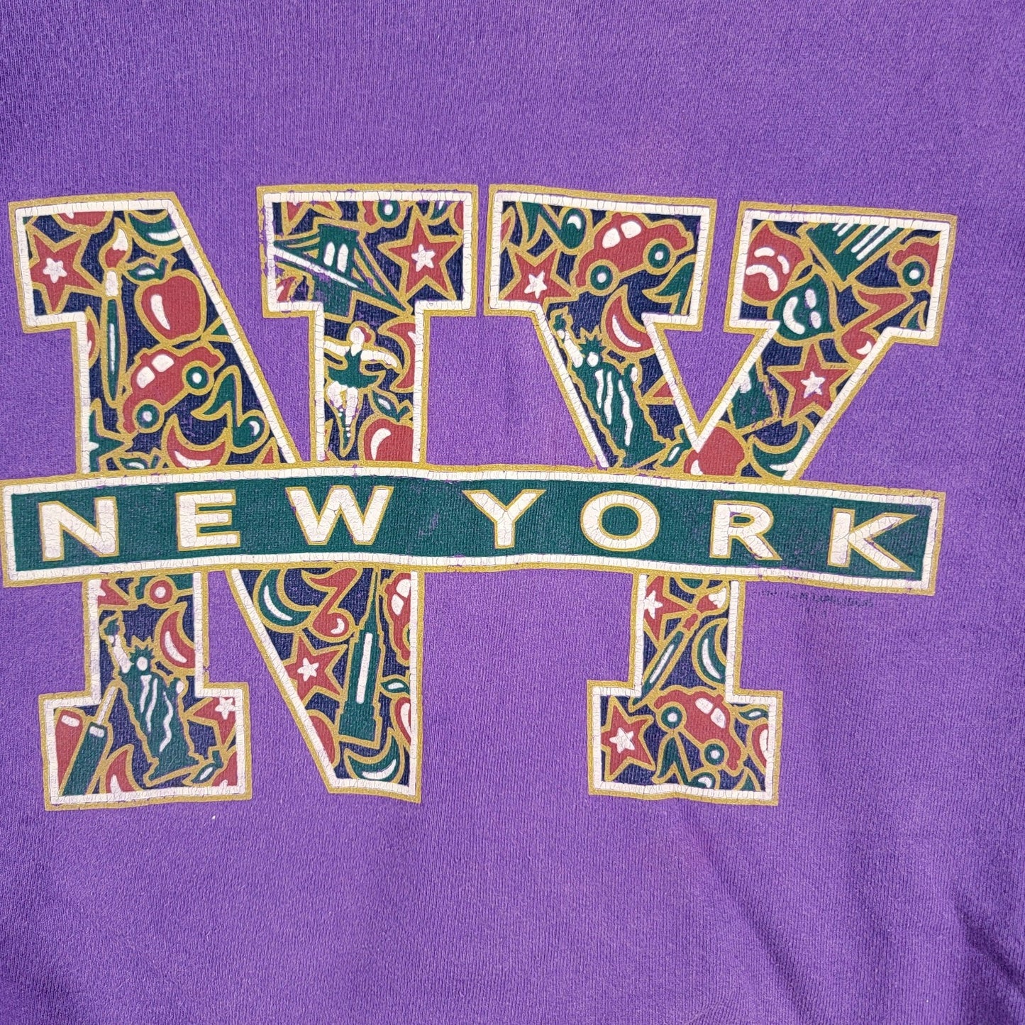 Vintage Y2K New York Pullover Cut Tag Sz L 21x28