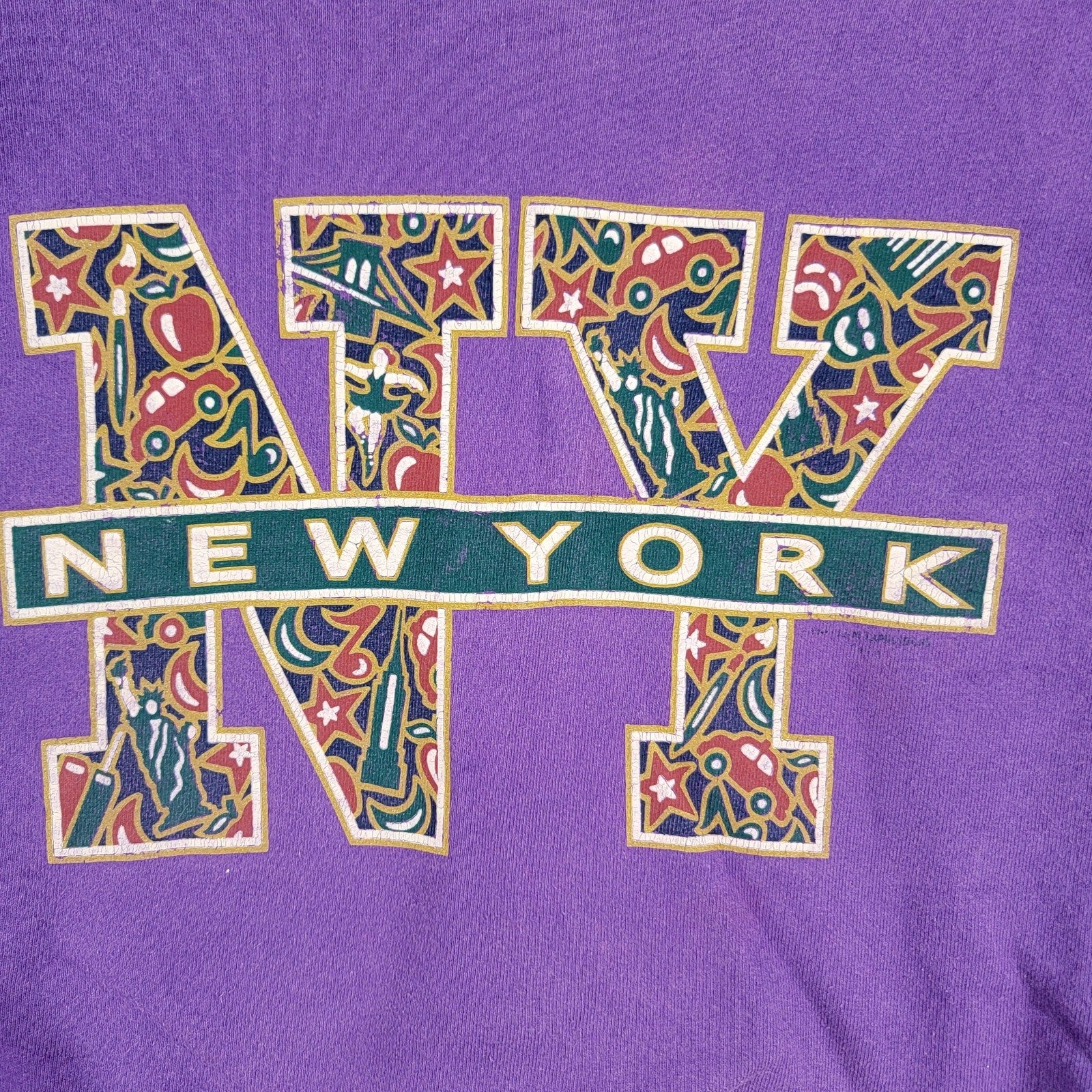 Vintage Y2K New York Pullover Cut Tag Sz L 21x28