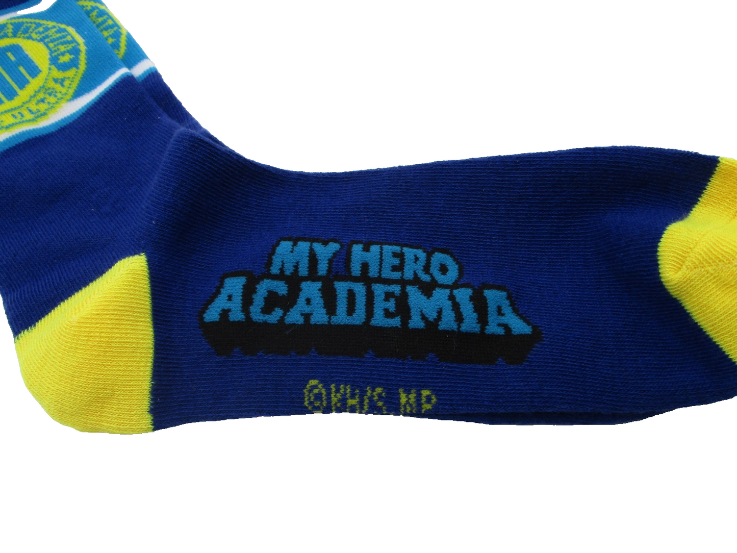 3 Pairs of My Hero Academia Crew Socks Blue Yellow Anime UA Hero Academy Logo1