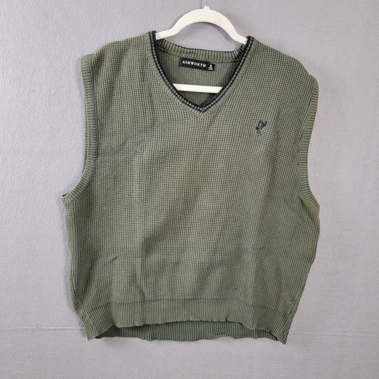 Ashworth Olive Golf Sweater Vest Sz M