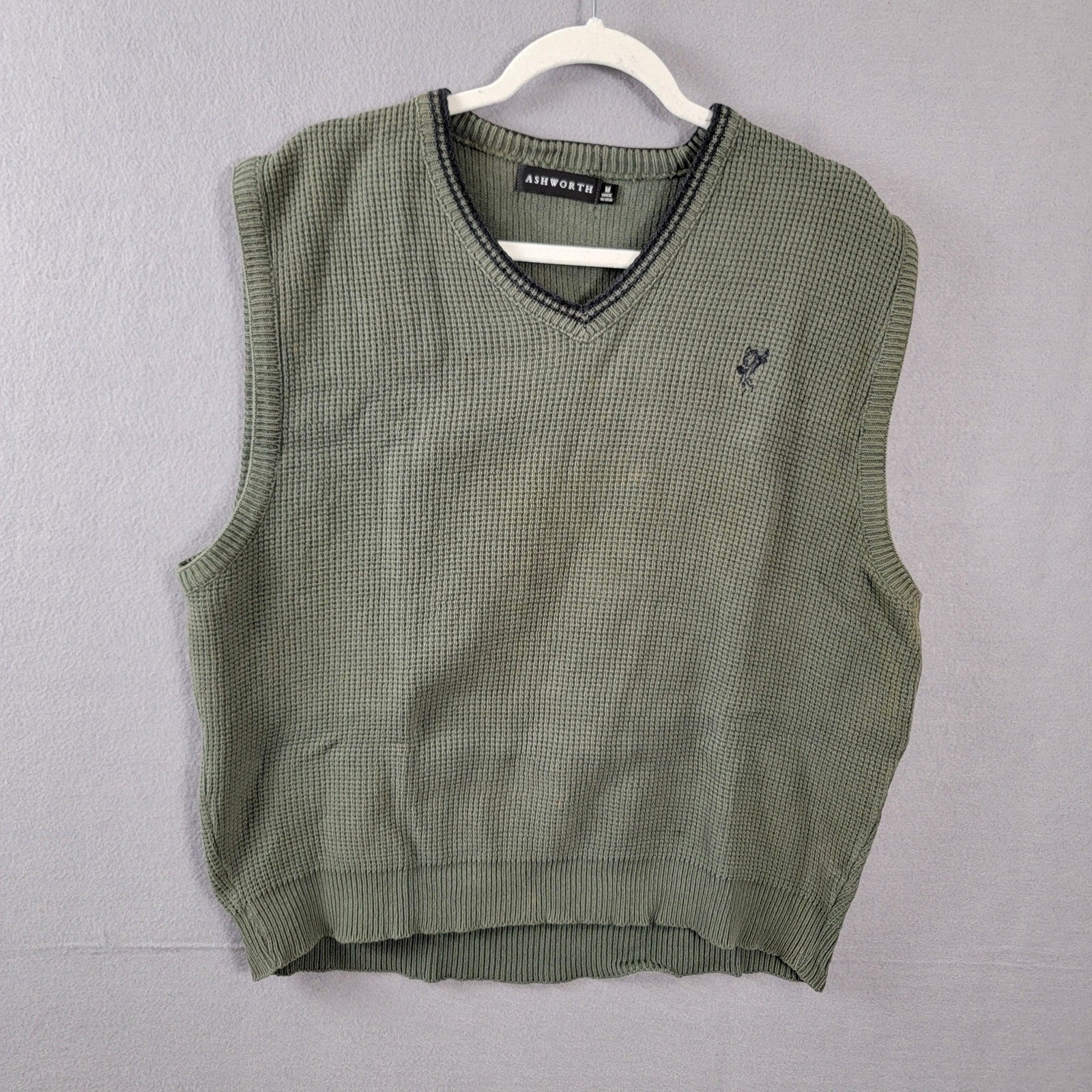 Ashworth Olive Golf Sweater Vest Sz M