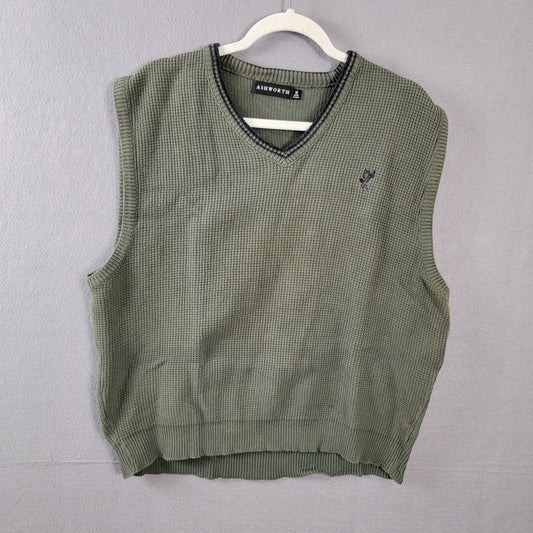 Ashworth Olive Golf Sweater Vest Sz M