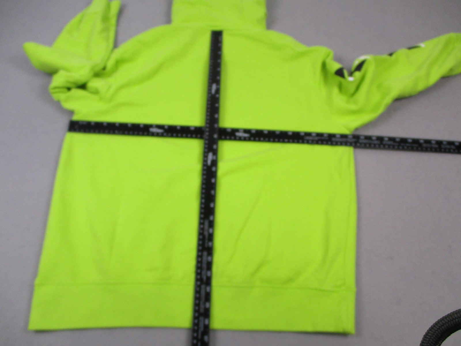 American Eagle Hoodie Mens Large Neon Green Sleeve Graphic Pullover Fleece 12146