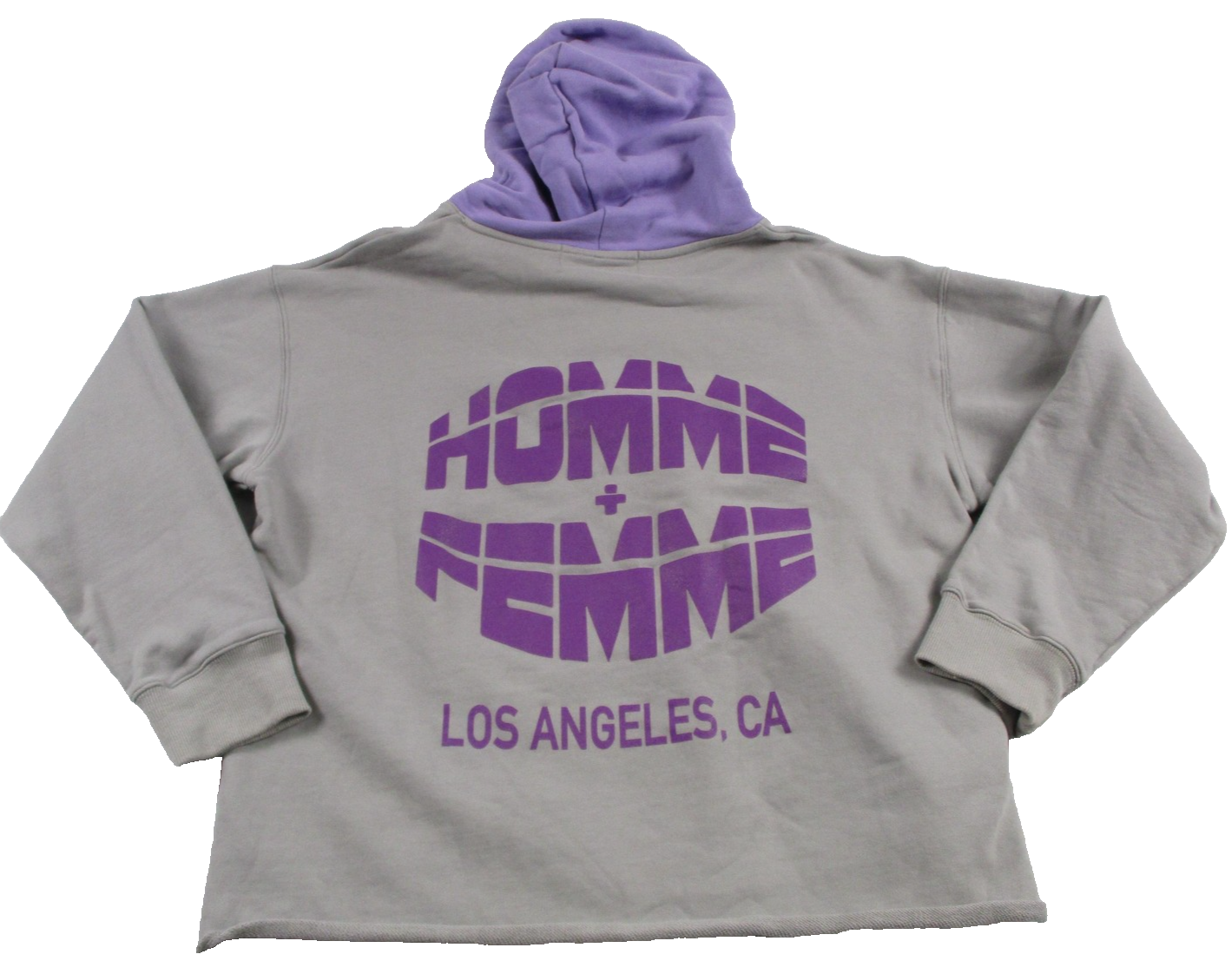 Homme + Femme Hoodie Mens Large Gray Fleece Sweatshirt Money Sex Respect 16591