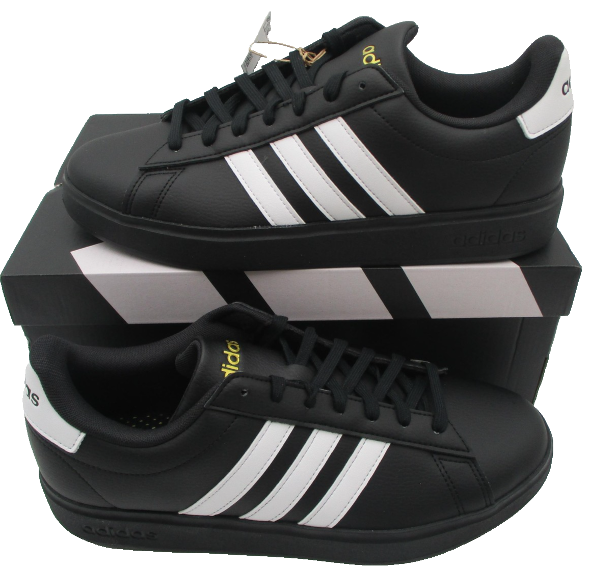 Adidas Grand Court 2.0 Cloudfoam Shoes Mens Size 10 Black White Sneaker JR05462