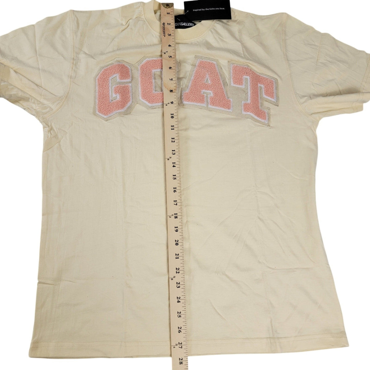 SneakGallery GOAT Short Sleeve Crewneck Jogger Sweat Set Mens L Cream NWT10