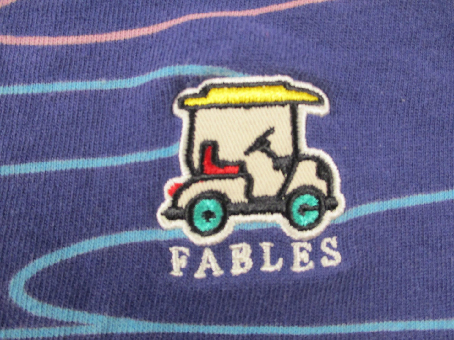 Original Fables Sweatsuit Set Mens XL Blue Golf Cart Flag Graphic Polo Shorts2