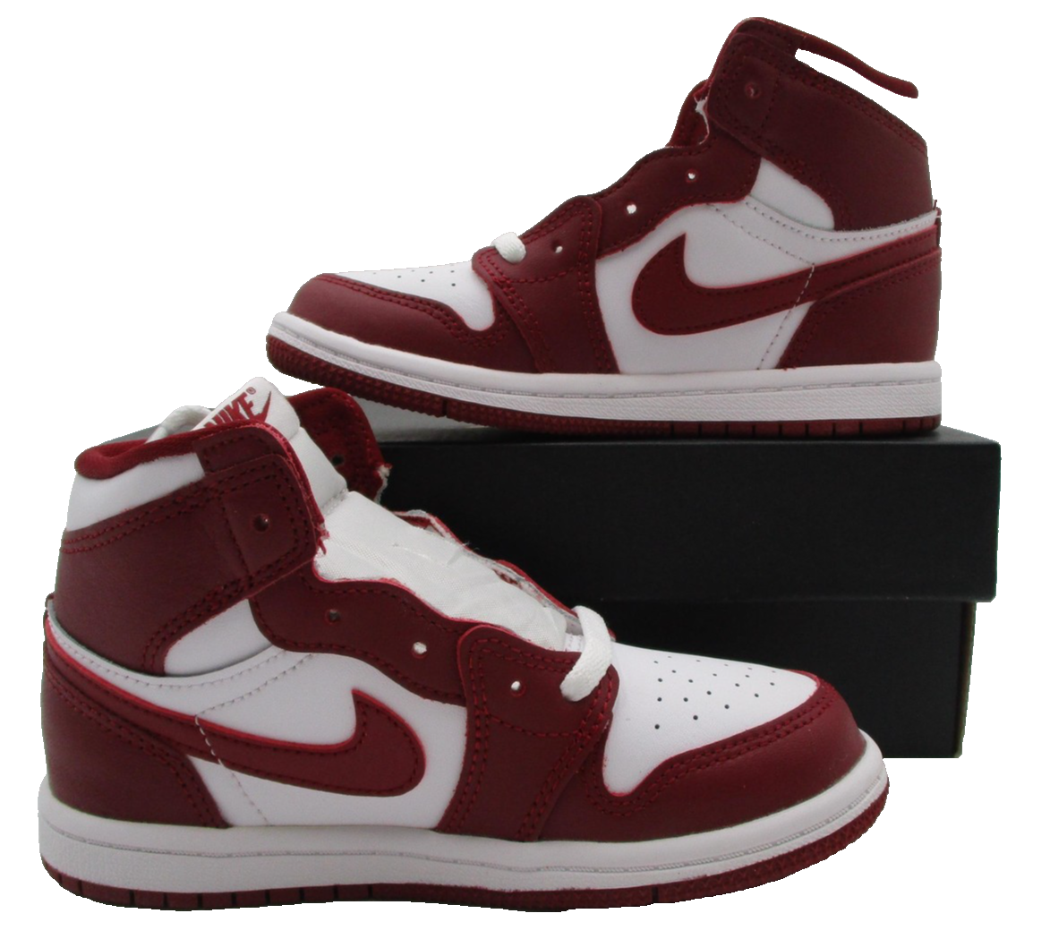 Air Jordan 1 Retro High OG TD 'Artisanal Red' Boys Size 10C FD1413-160 New w Box0