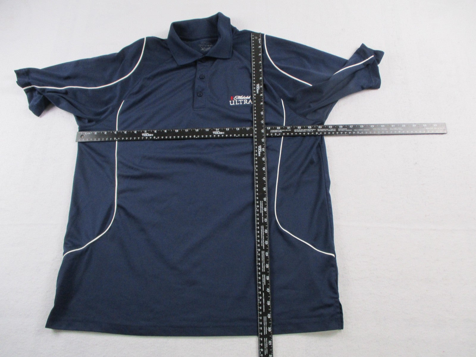 Michelob Ultra Polo Shirt Mens XL Blue Performance Golf Beer Logo Lightweight4