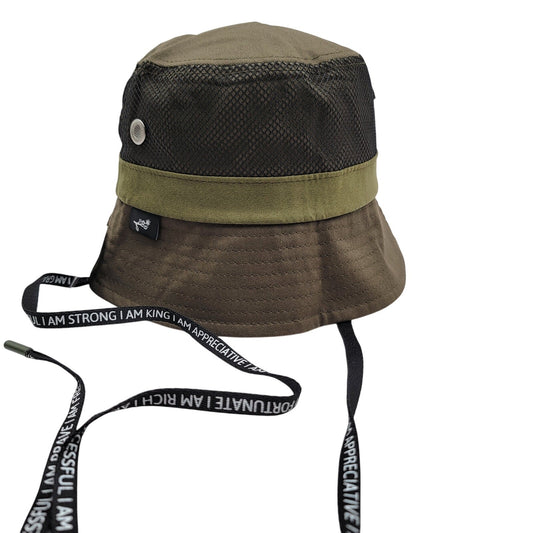 The Hideout Clothing THC Bucket Hat Green Black Mesh Blossoming Limited 150 Made0
