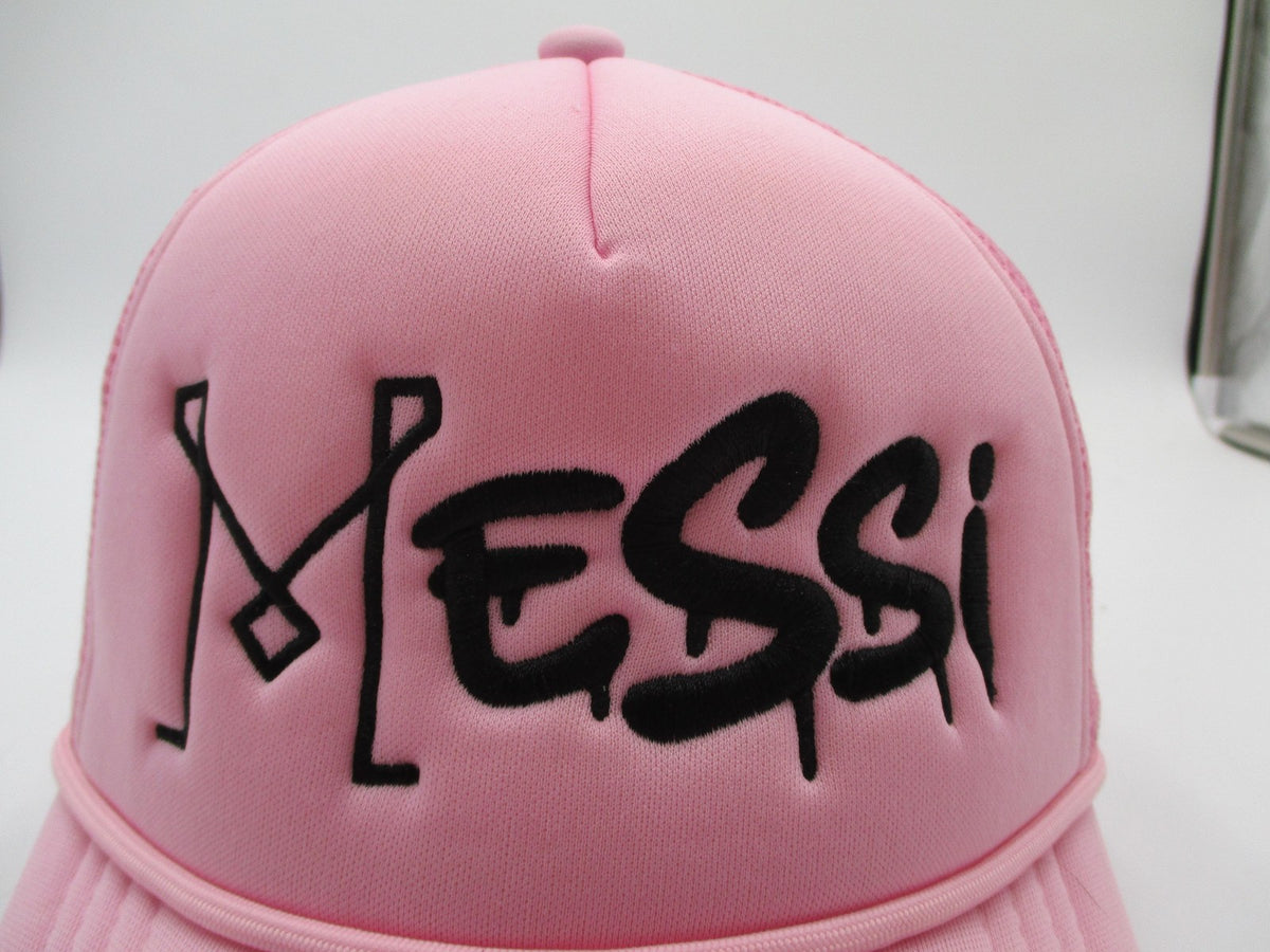 Messi 10 Hat Cap Snap Back One Size Mens Pink Soccer Allntrends Trucker1