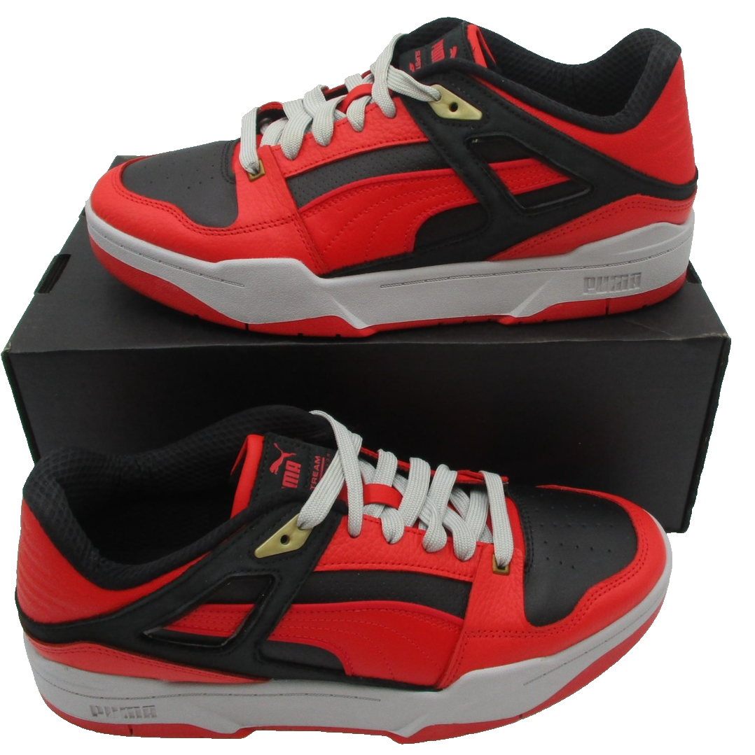 Puma Slipstream INVDR Shoes Men Sz 10.5 Red Black Leather Low Top 38996801 1S92