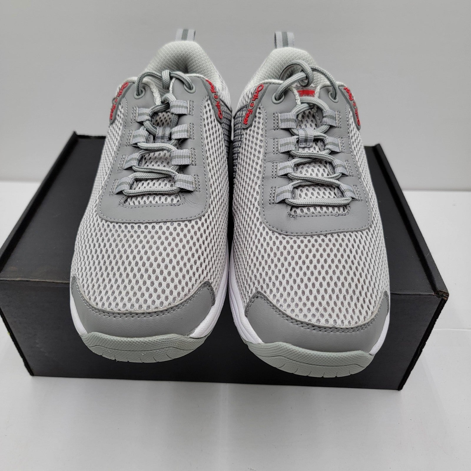 Orthofeet Shoes Men Sz 8 Wide Gray Walking Comfort Mesh Diabetic Sneakers 2E 2633