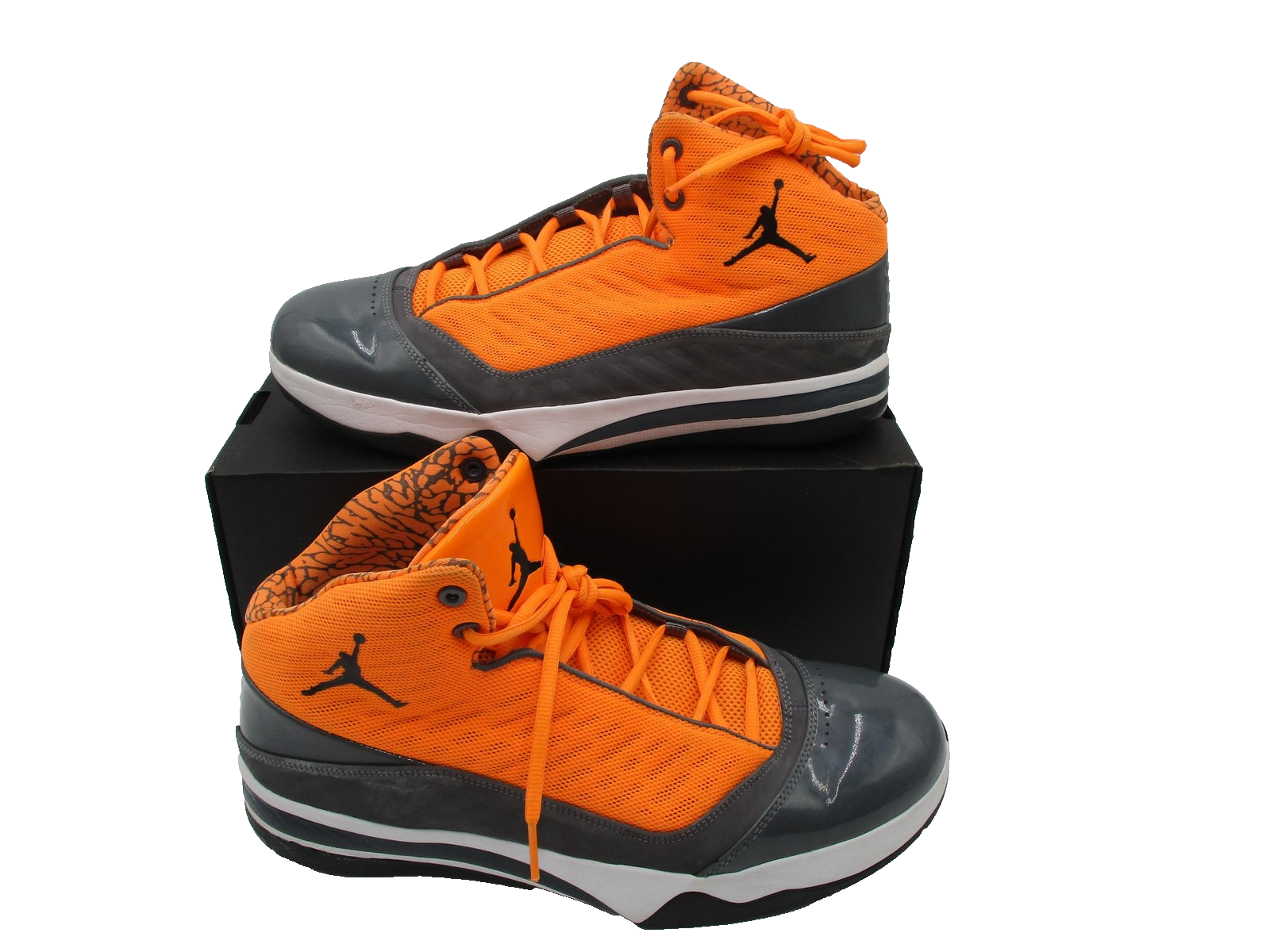 Jordan Shoes Men Sz 11.5 Orange Gray High Top Basketball Sneakers 580590801 1H51