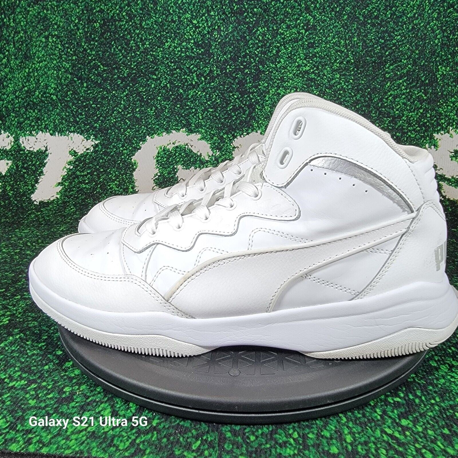 Puma Mens Sz 10.5 Rb Playoff Lace Up Mens Sneakers Shoes Casual White