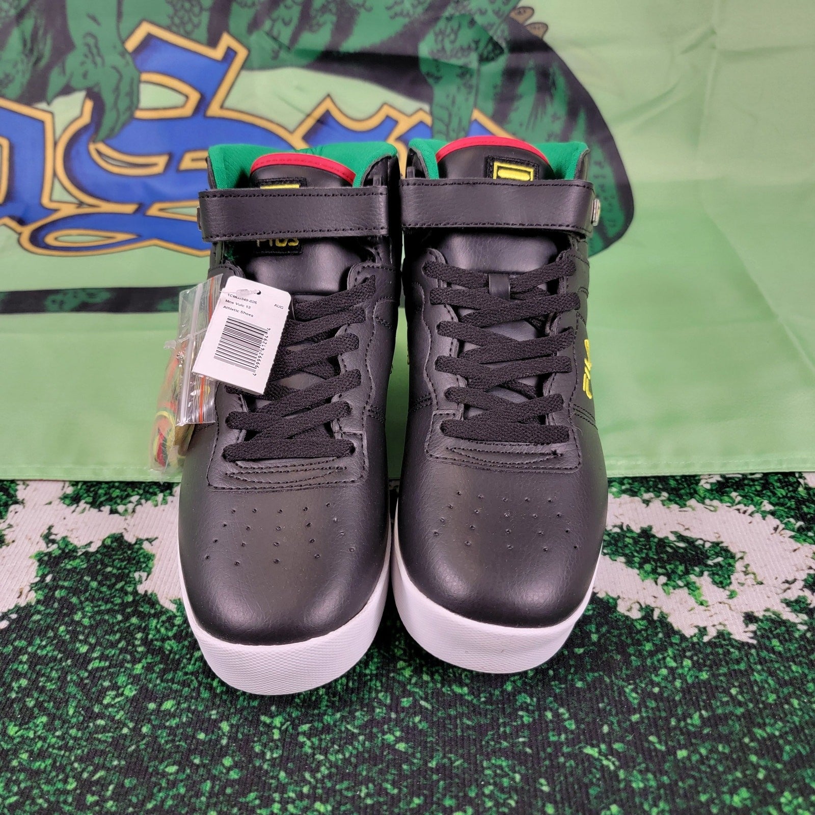 FILA Vulc 13 Black/Green/Yellow/Red Mens Sz 9.5 3