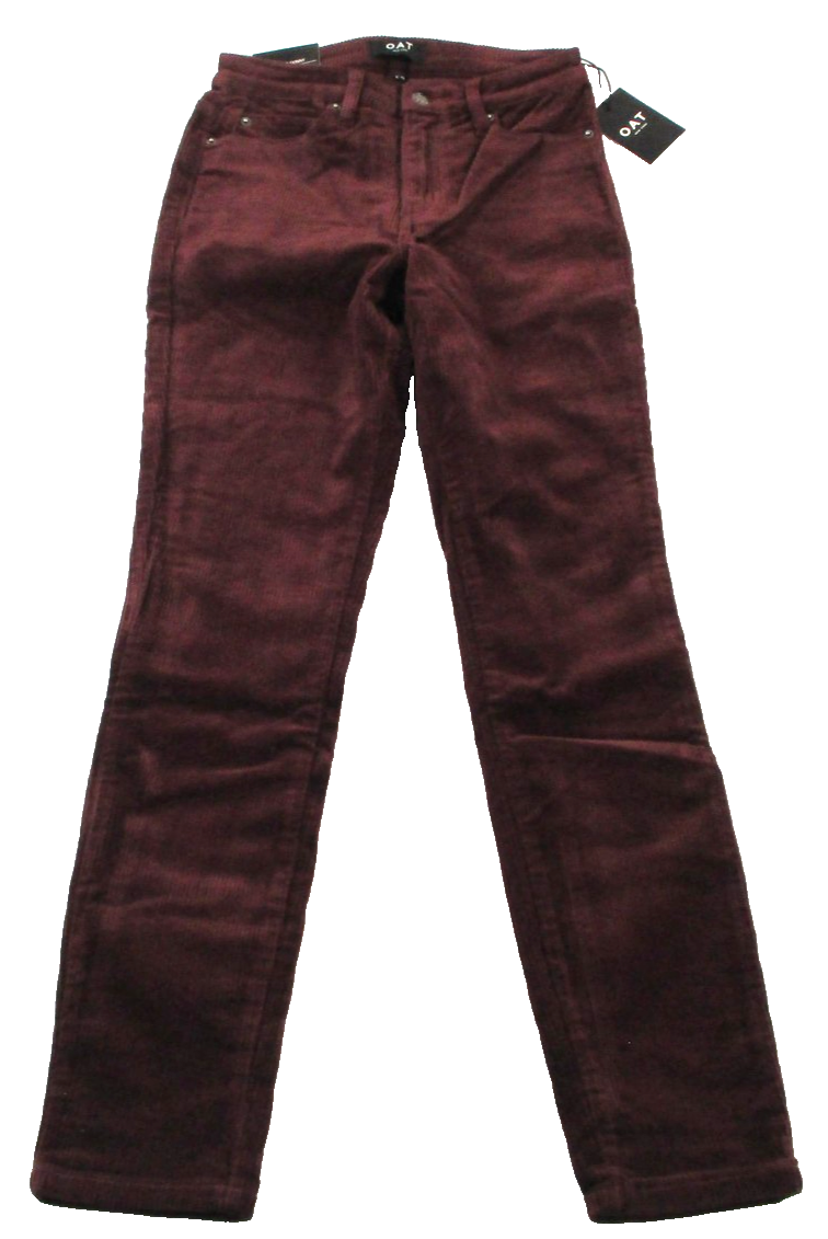OAT New York HighRise Skinny Jeans Womens 26 Red Corduroy Stretch Fall 14430