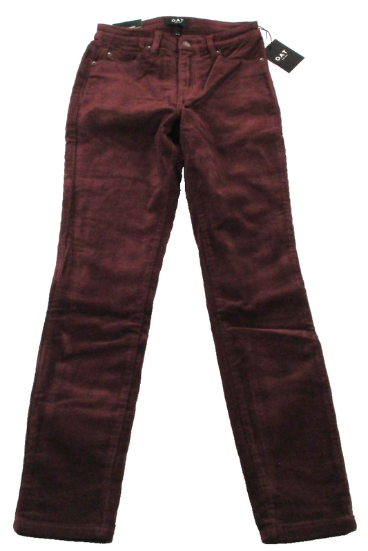 OAT New York HighRise Skinny Jeans Womens 26 Red Corduroy Stretch Fall 14430