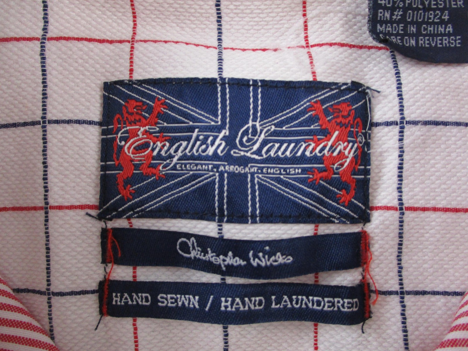English Laundry Shirt Mens 2XL Red Striped Long Sleeve Embroidered ELW810 15593