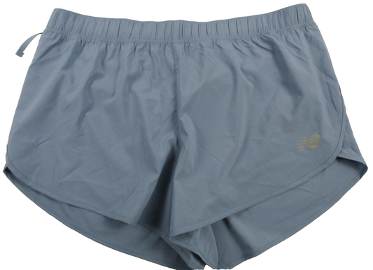 New Balance Sport Short 3IN Shorts Womens L Blue Running Athletic WS51209