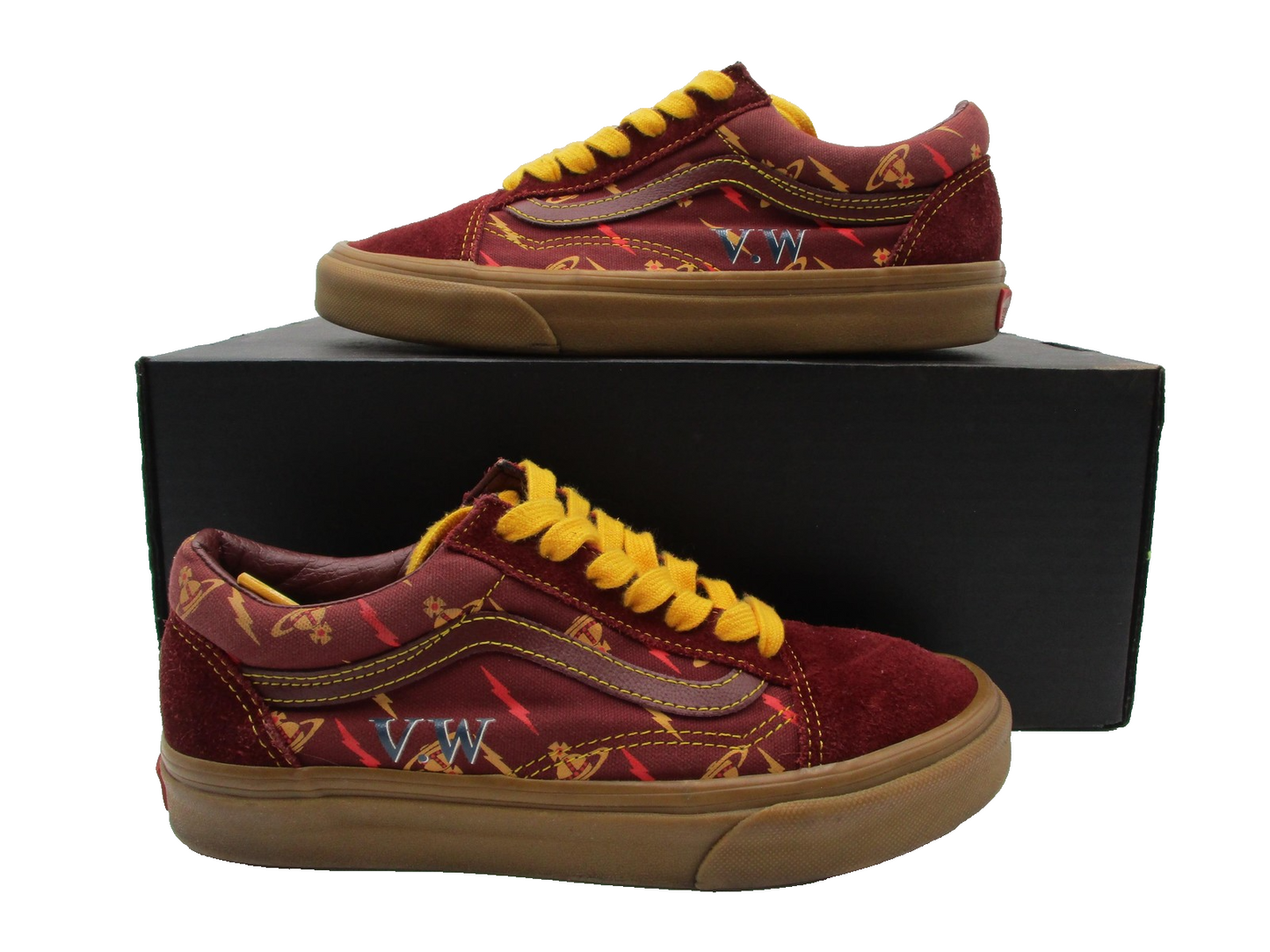 Vans X Vivienne Westwood Old Skool Shoes Mens 5.5 Red Gum Low Top Sneakers (1G4)0