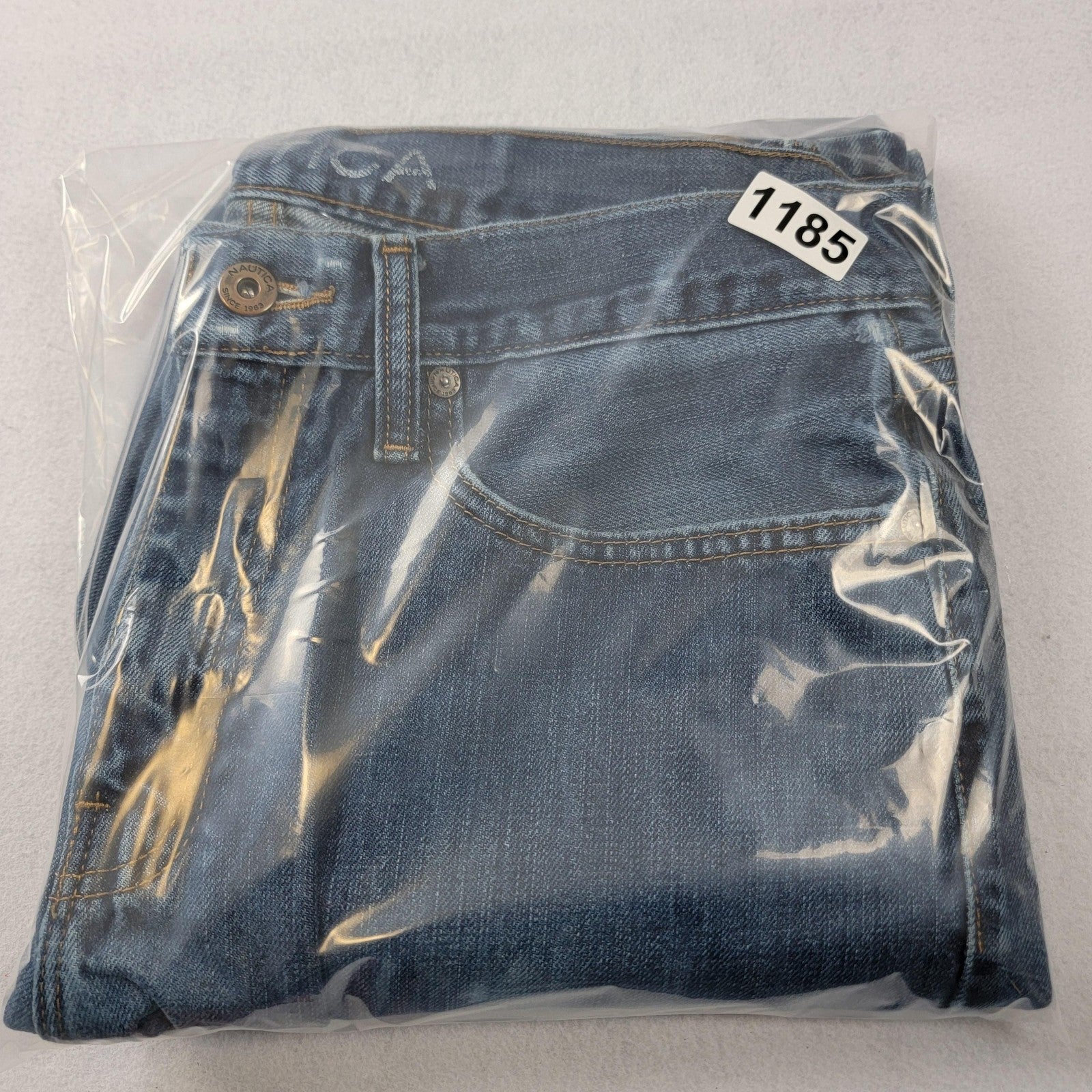 Nautica Jeans Mens 32x32 Blue Straight Fit Denim 5 Pocket Classic 1P3034M