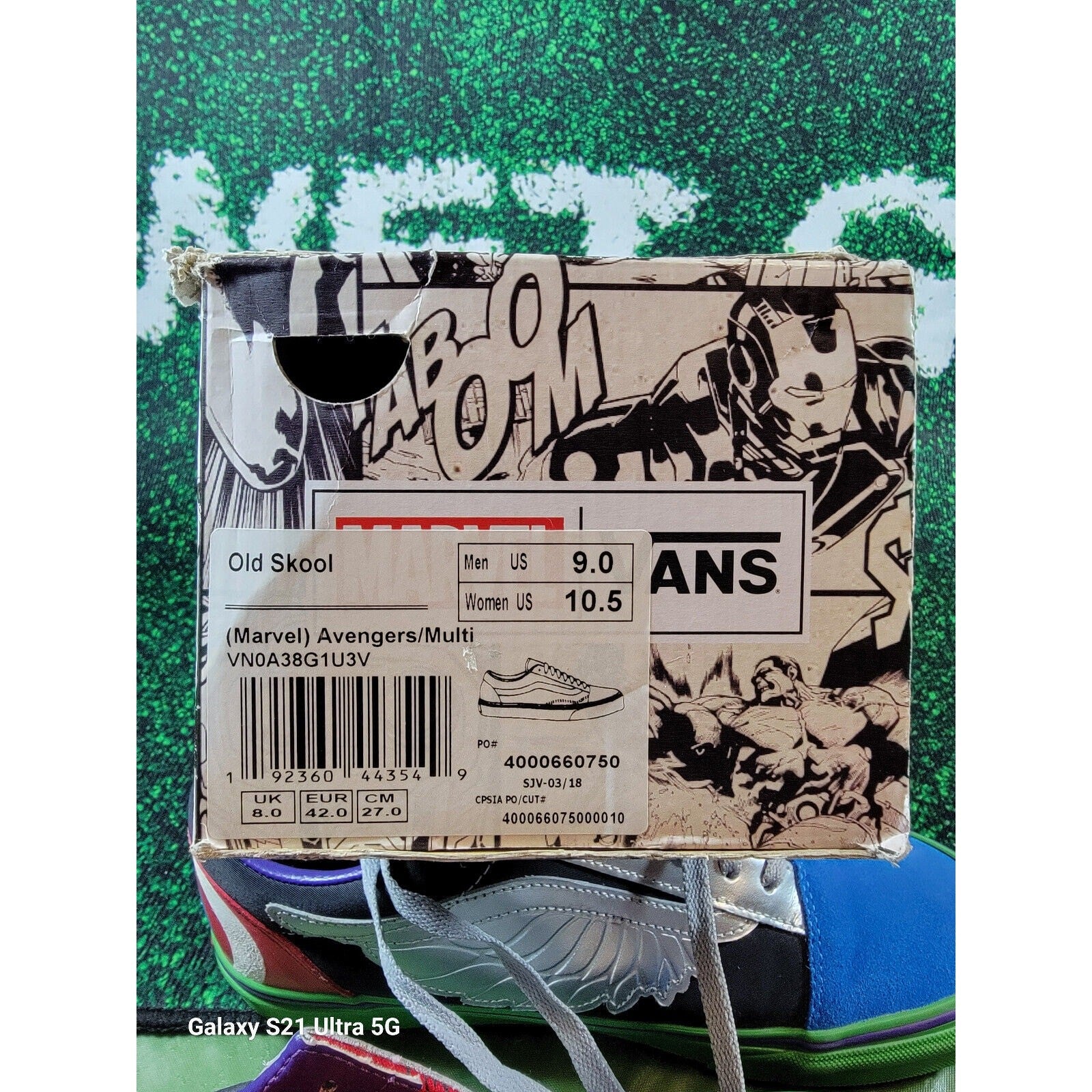 Size 9  VANS Old Skool x Marvel Avengers 201820