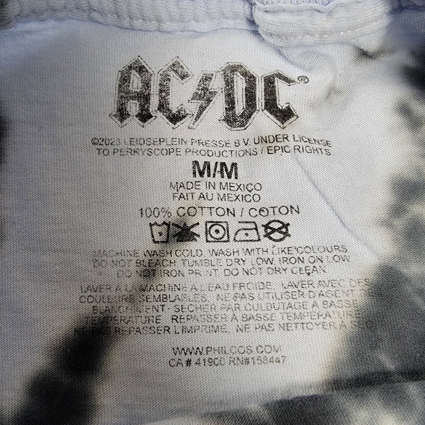 AC/DC Mens Medium Tie Dye Tshirt NWOT (650) Blue/Black2