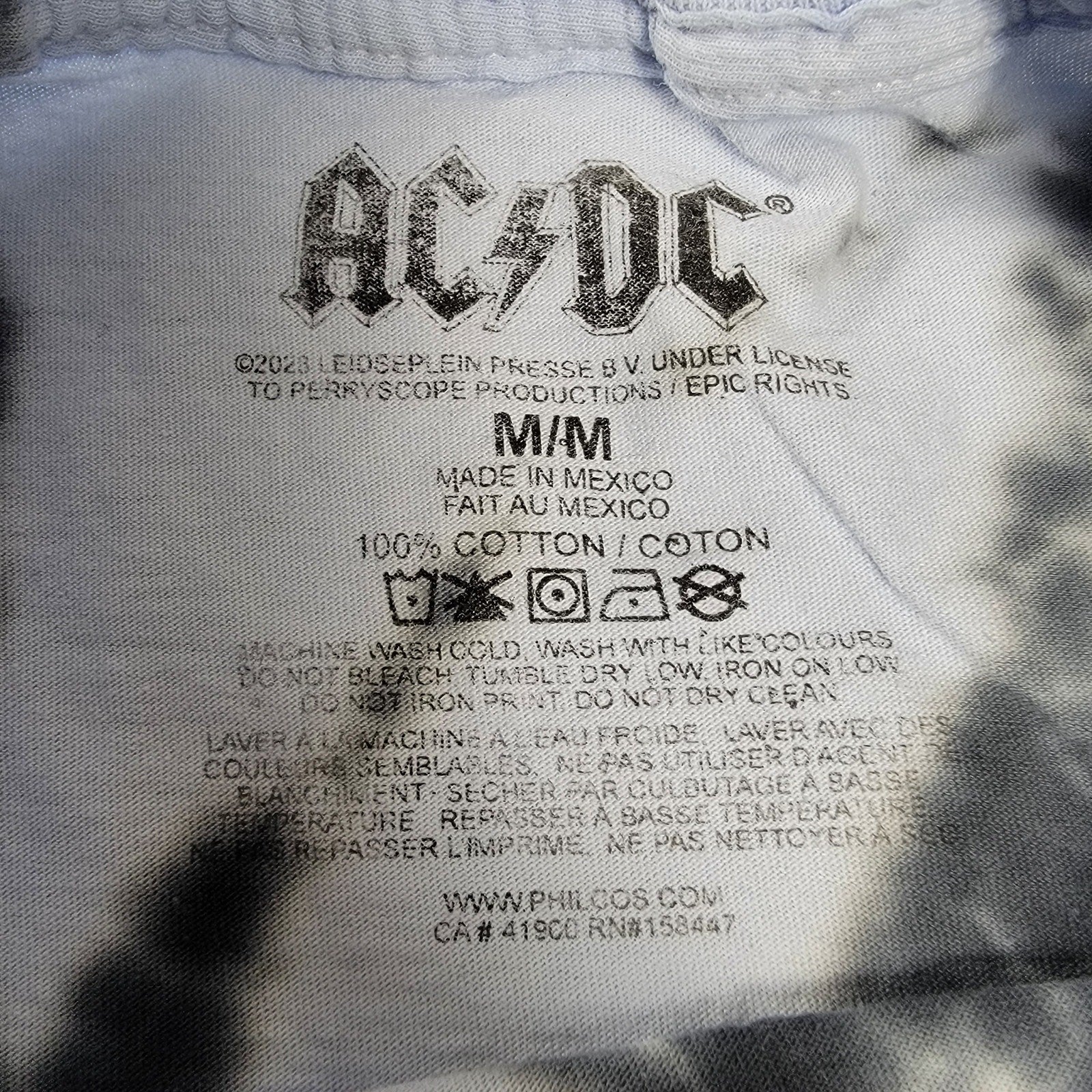 AC/DC Mens Medium Tie Dye Tshirt NWOT (650) Blue/Black2