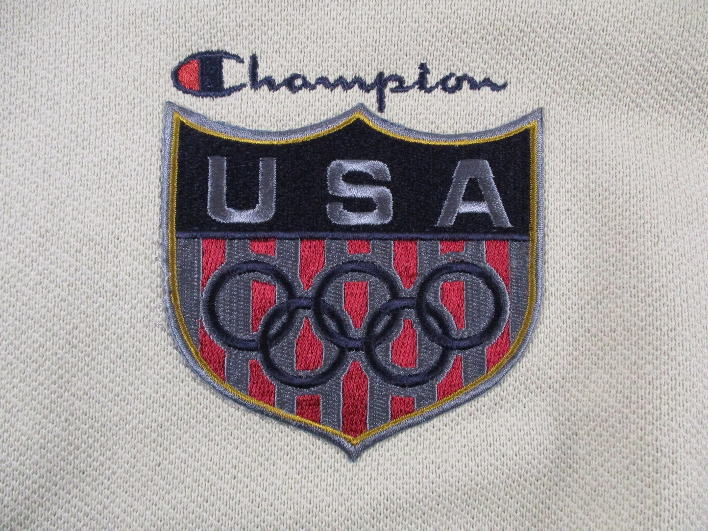 Vintage Champion Sweatshirt Mens Large Beige USA Olympic Fleece Crewneck NWT2