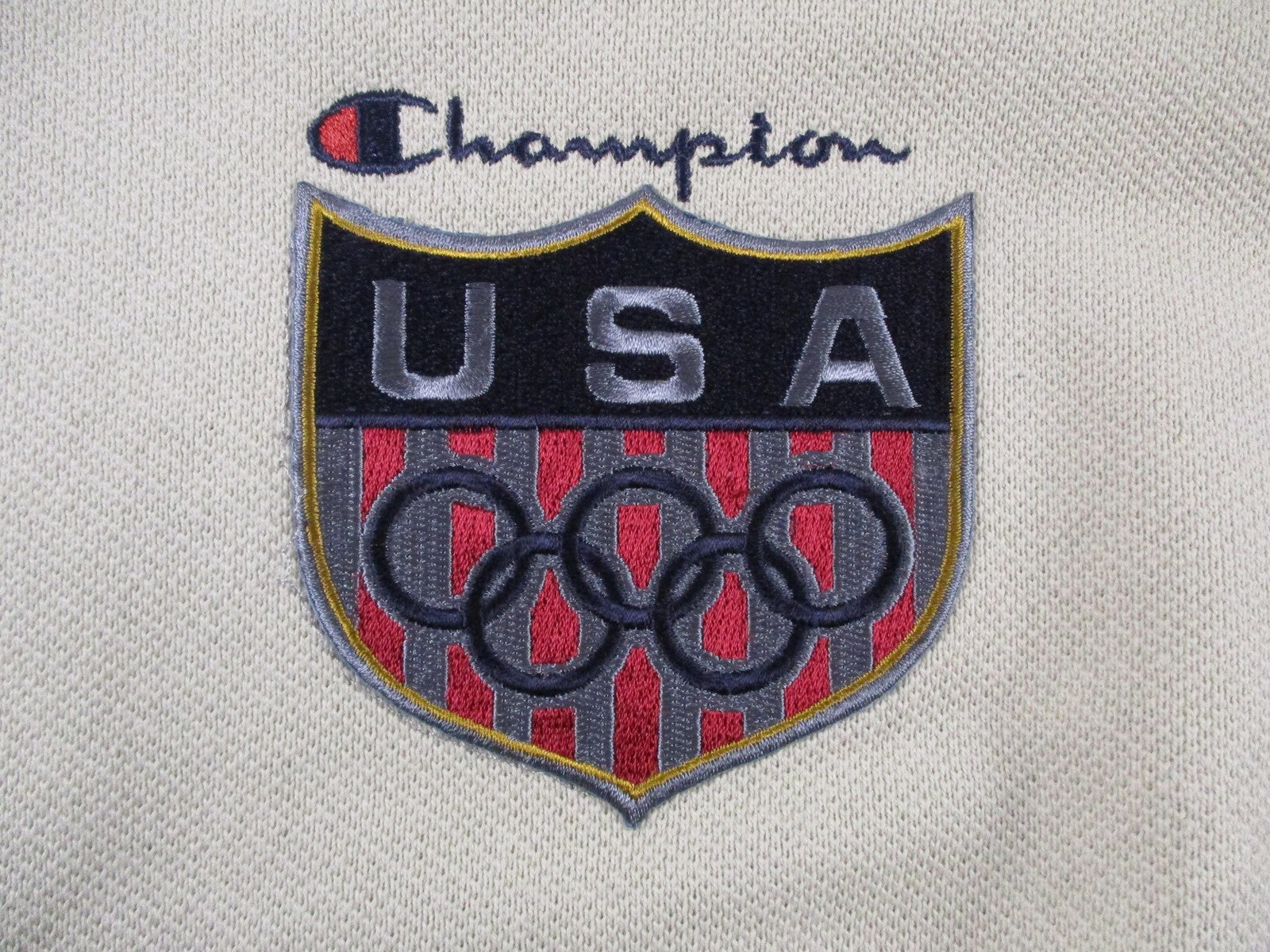 Vintage Champion Sweatshirt Mens Large Beige USA Olympic Fleece Crewneck NWT2