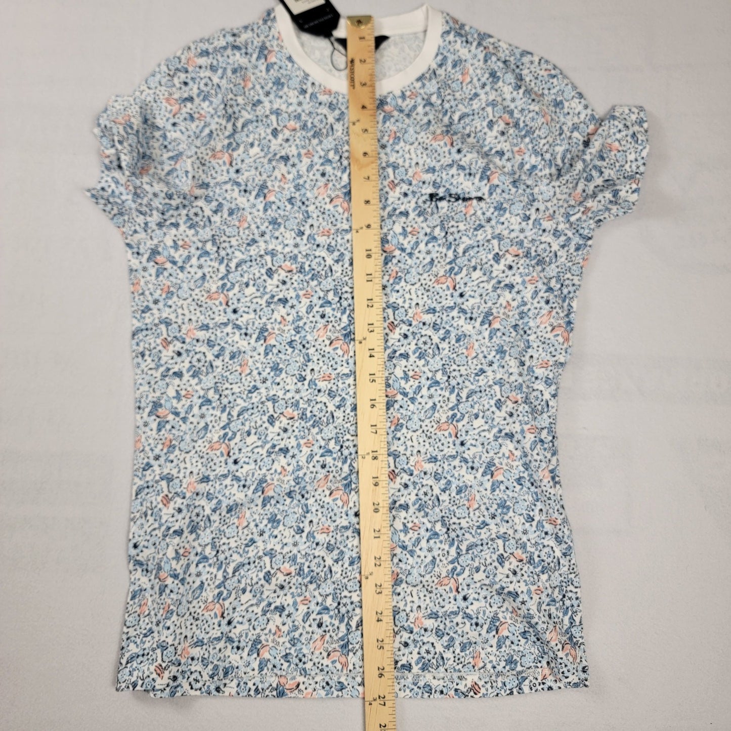 Ben Sherman The Original Floral AllOver Print Tee Mens Small White NWT