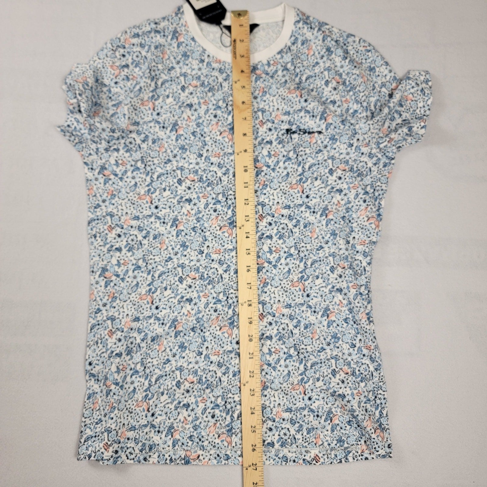 Ben Sherman The Original Floral AllOver Print Tee Mens Small White NWT