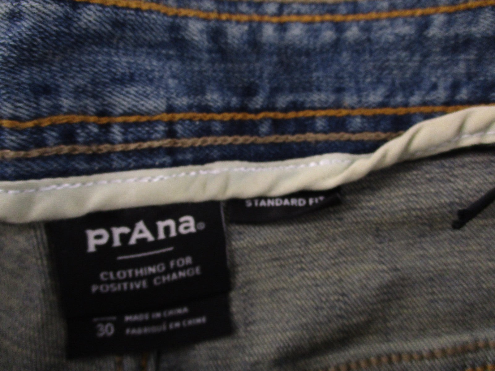 PrAna Axiom Jeans Mens 34x30 Blue Antique Stone Wash Straight Stretch Denim5