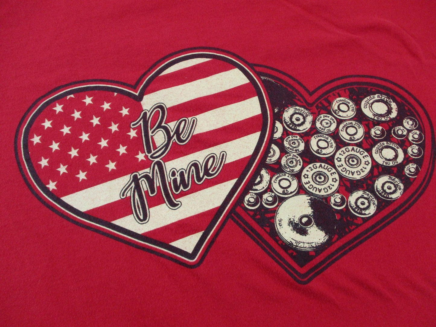 Grunt Style Shirt Mens 2XL Red Be Mine Heart Flag Ammo Graphic Tee Patriotic1