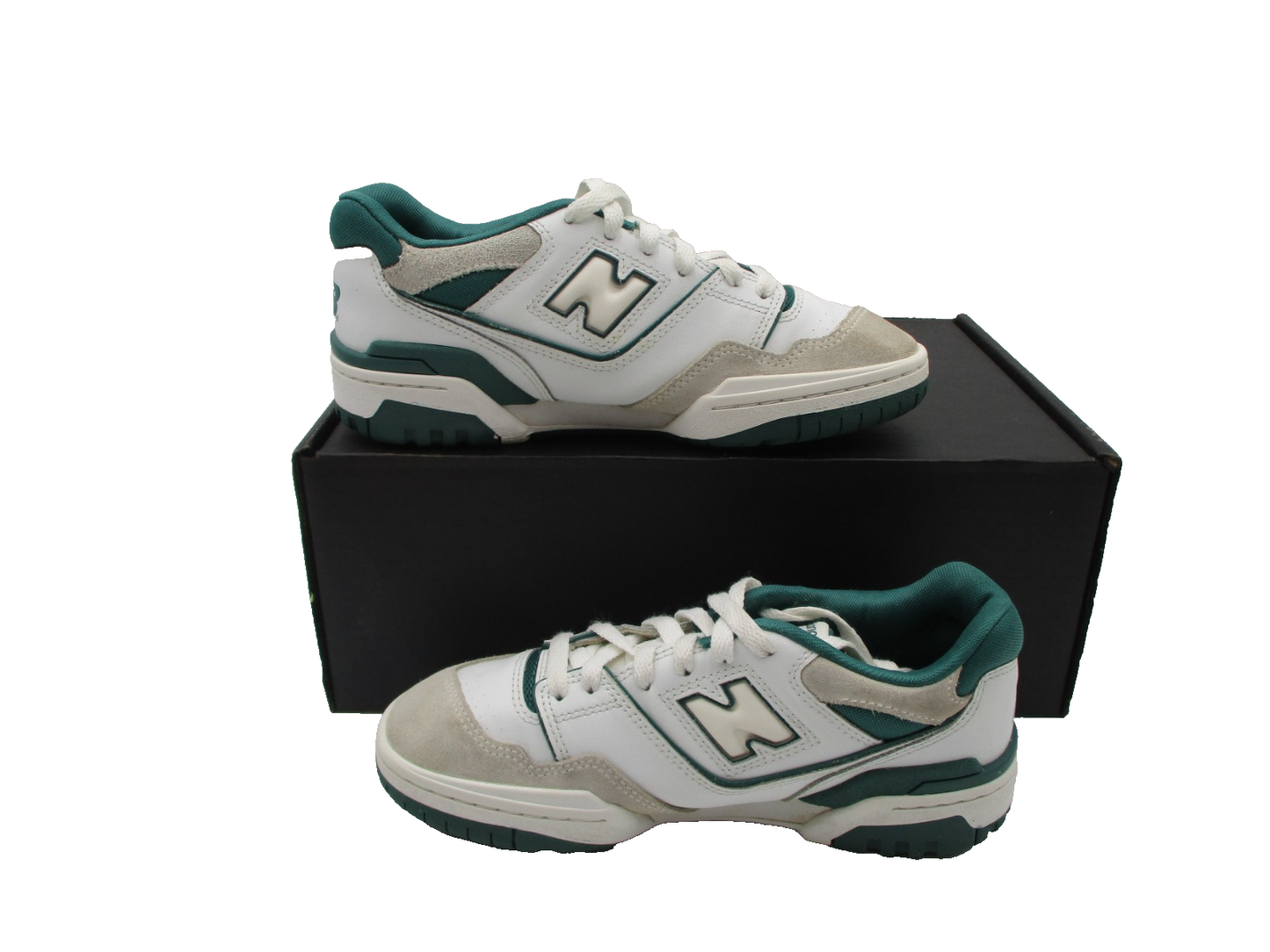 New Balance 550 White Green GSB550TA Youth Size 5Y Leather Suede Retro (1B5)2