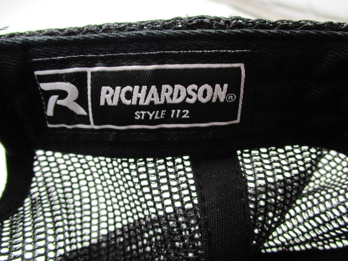 Richardson Hat Cap Snap Back Mens One Size Black Mesh Trucker Bulldog Logo 11212