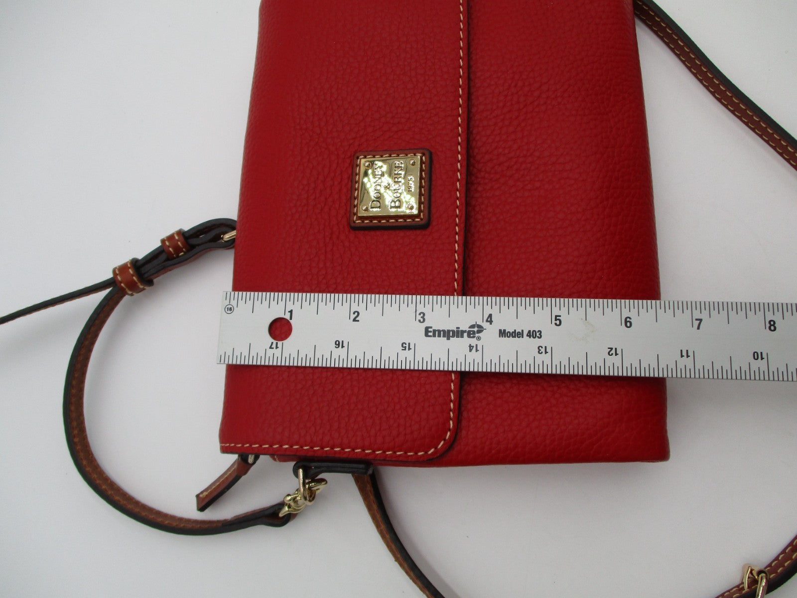Dooney & Bourke Pebble Leather Crossbody Bag Red with Strap – Preowned Excellent8