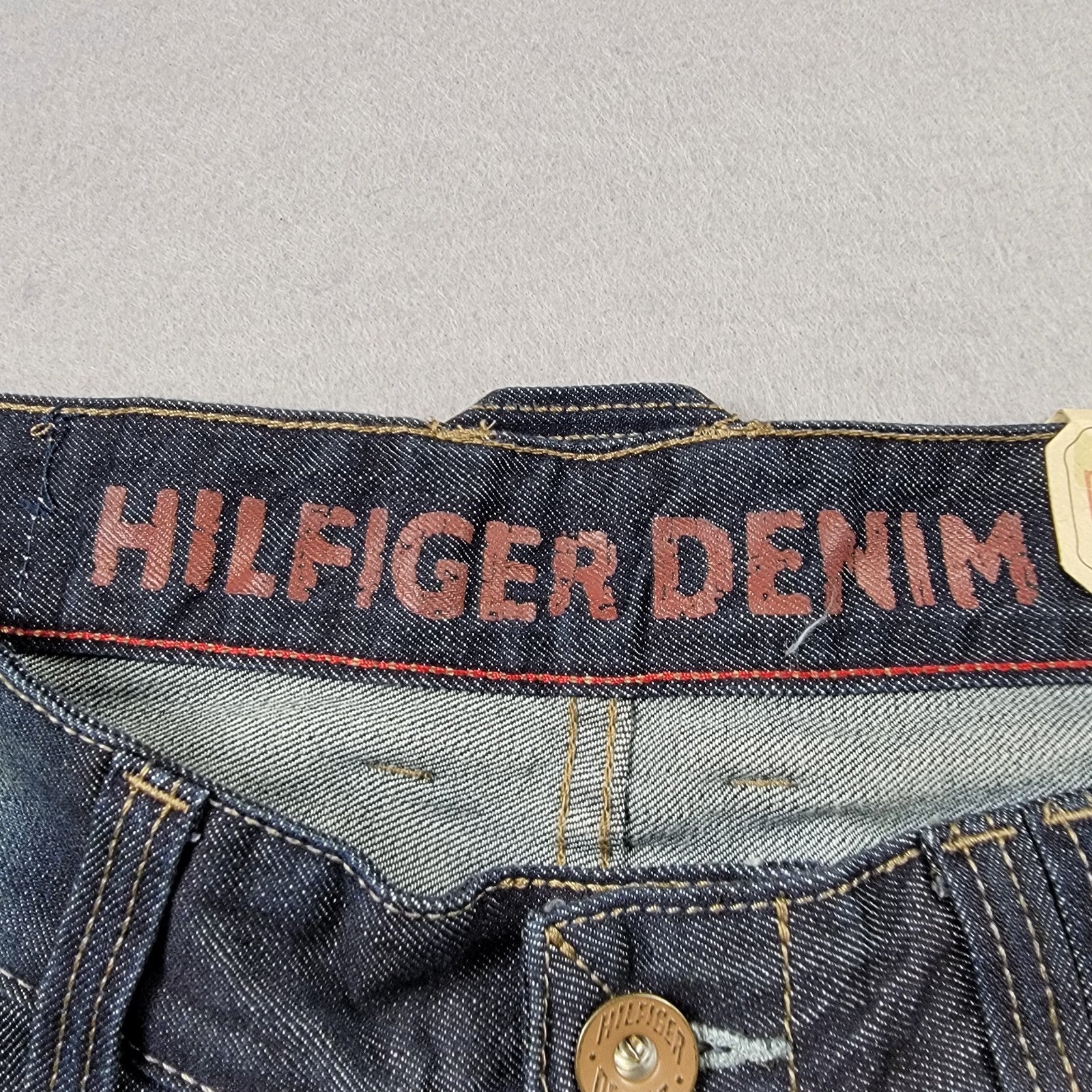 Tommy Hilfiger Denim Jeans W36 L32 Blue Destruction Abrasion Straight Leg NWT8