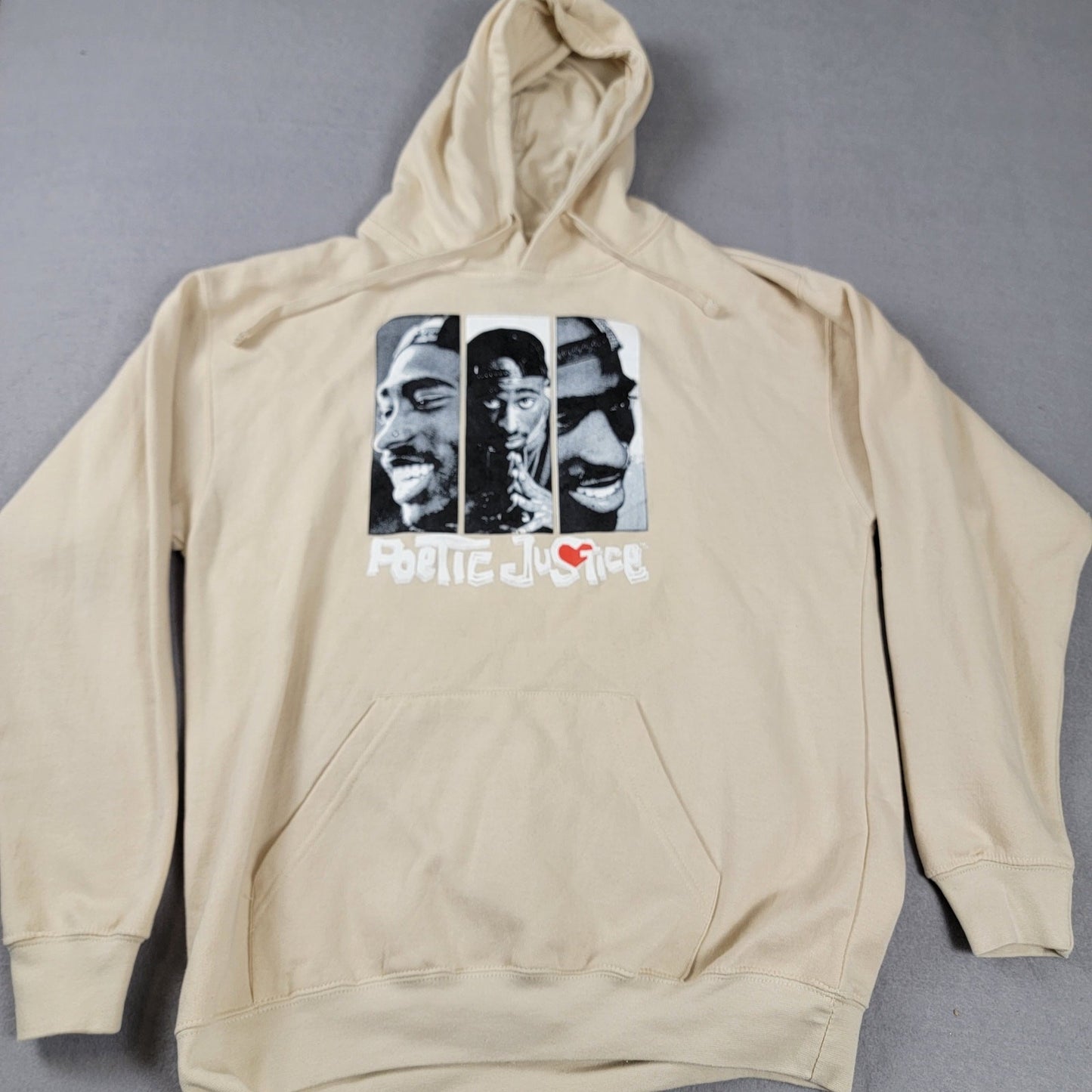 Tupac Poetic Justice Hoodie Cream Mens Sz L