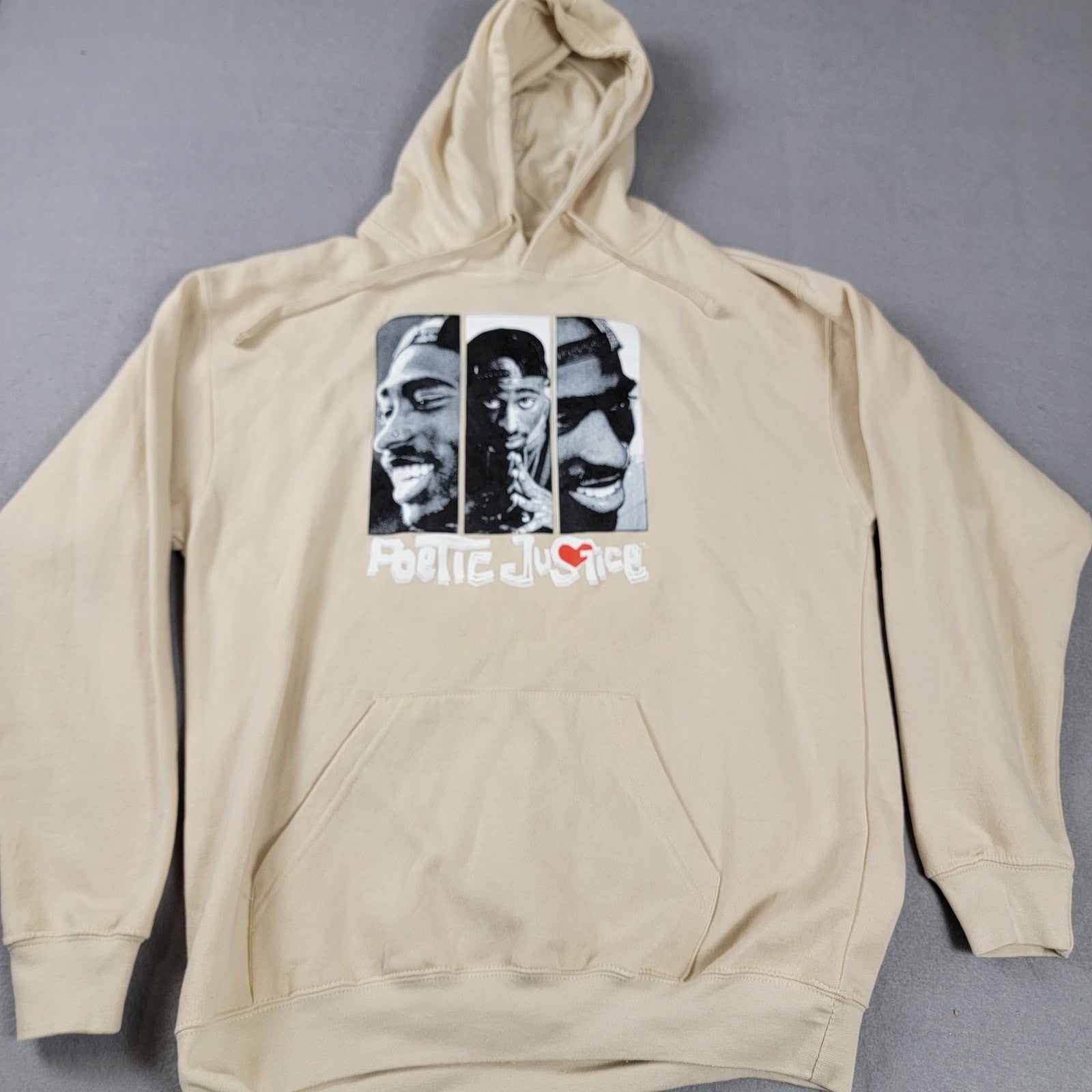 Tupac Poetic Justice Hoodie Cream Mens Sz L