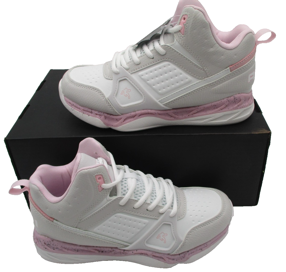 AND1 Shoes Kids Size 5 White Pink Basketball Sneakers Mid Top GGA143GX001 1A22